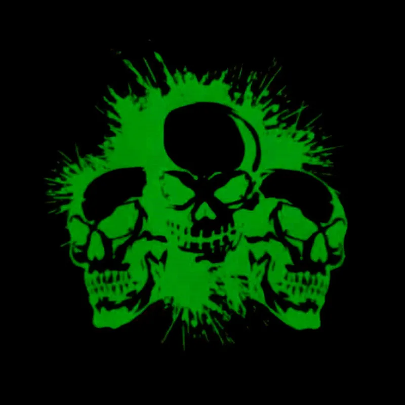 

Skull Patch Noctilucence deal with it Clothes Stickers Iron Ons Heat Transfer Printing Patches for Clothing Fashion Pattern
