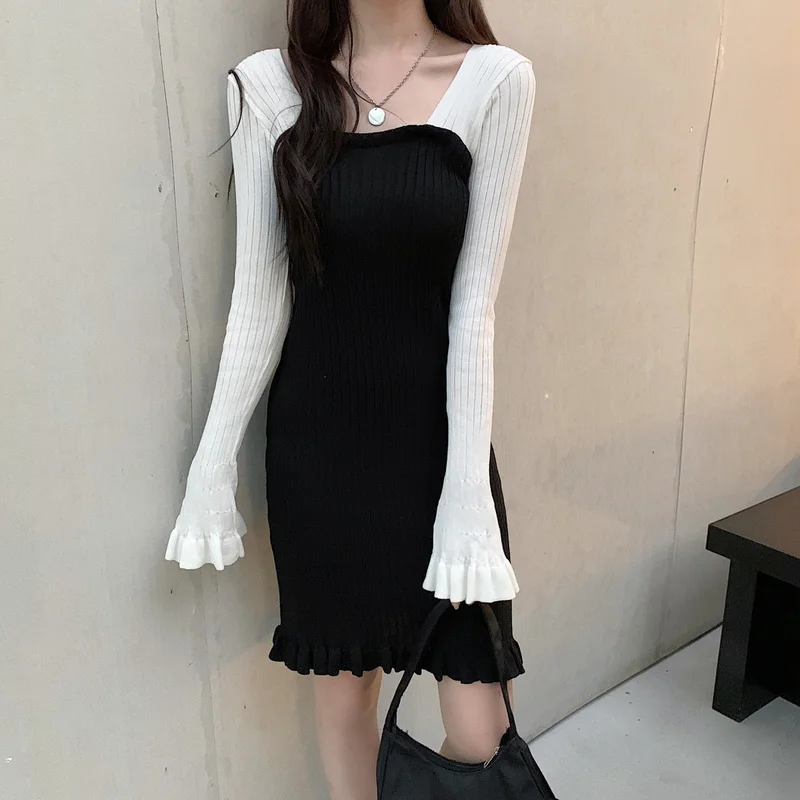 

CMAZ Dress For WomenReal Shot Cost-Effective 2021 Autumn New Korean Style Slim Fit