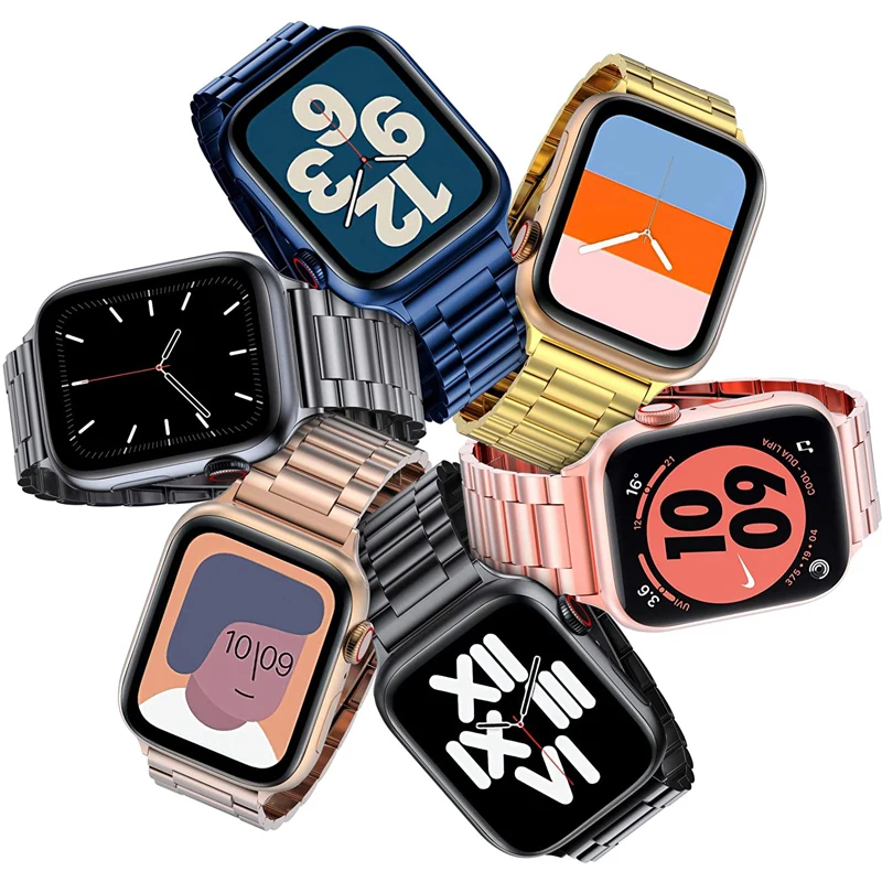 

Link bracelet strap for apple watch SE/6 5/4/3/2 band 44mm 40mm 42mm 38mm iwatch belt stainless steel apple watch pulseira+tool
