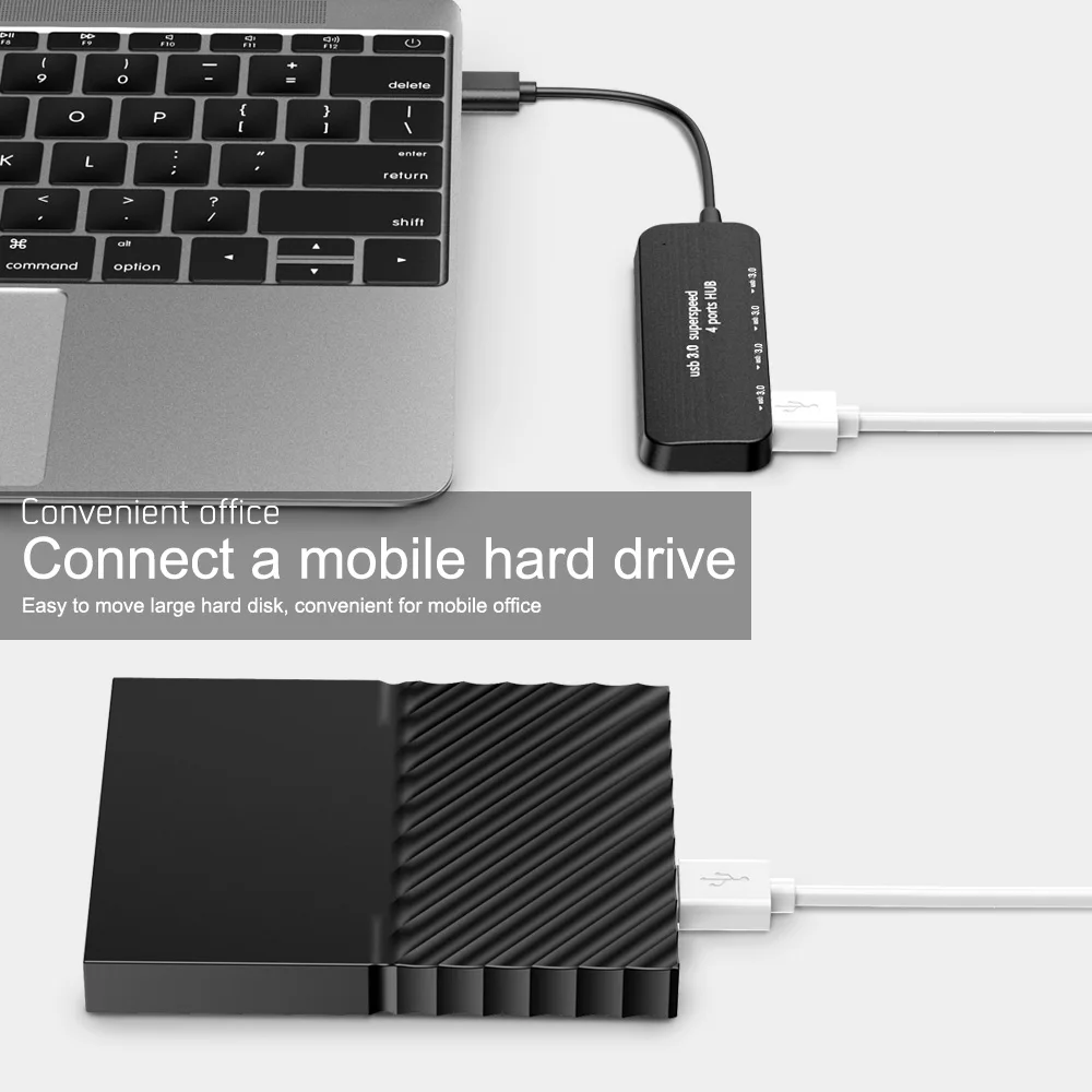 Ультратонкий 4 портовый USB концентратор 3 0 высокоскоростной индикатор для