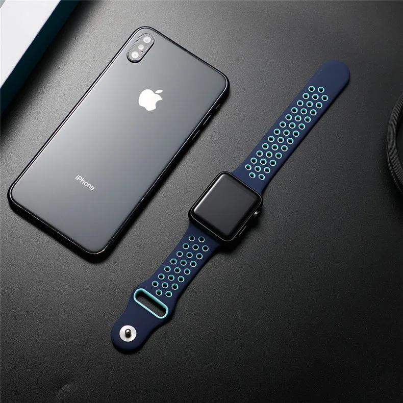Ремешок для apple watch band 44 мм 40 мм correa apple watch 4 3 band 42 мм/38 мм iwatch спортивный силиконовый ремешок-браслет аксессуары для часов