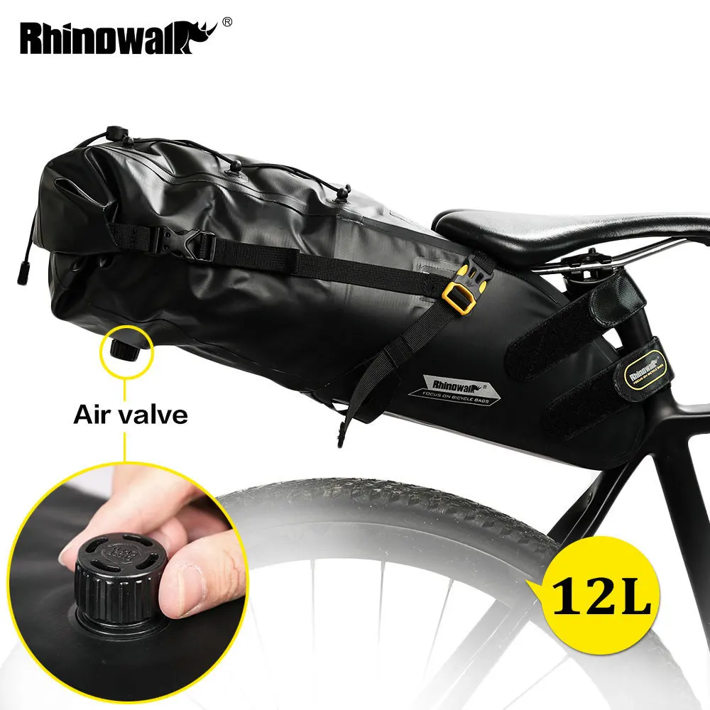 

RHINOWALK Bicycle Saddle Bag Full Waterproof MTB Road Bike Cycling Rear Pack Panniers 5L/10L/12L Tail Seat Bag Bike Accessories
