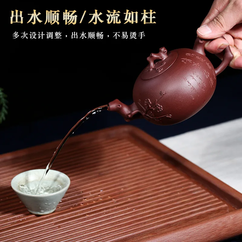 

Yixing Original Mine Purple Mud Master Pure Handmade Purple Sand Pot Hanmei Teapot Drinkware High Quality Zisha