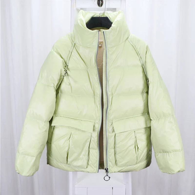 FTLZZ зимняя куртка новинка 2019 женское белое пуховое пальто женские теплые парки