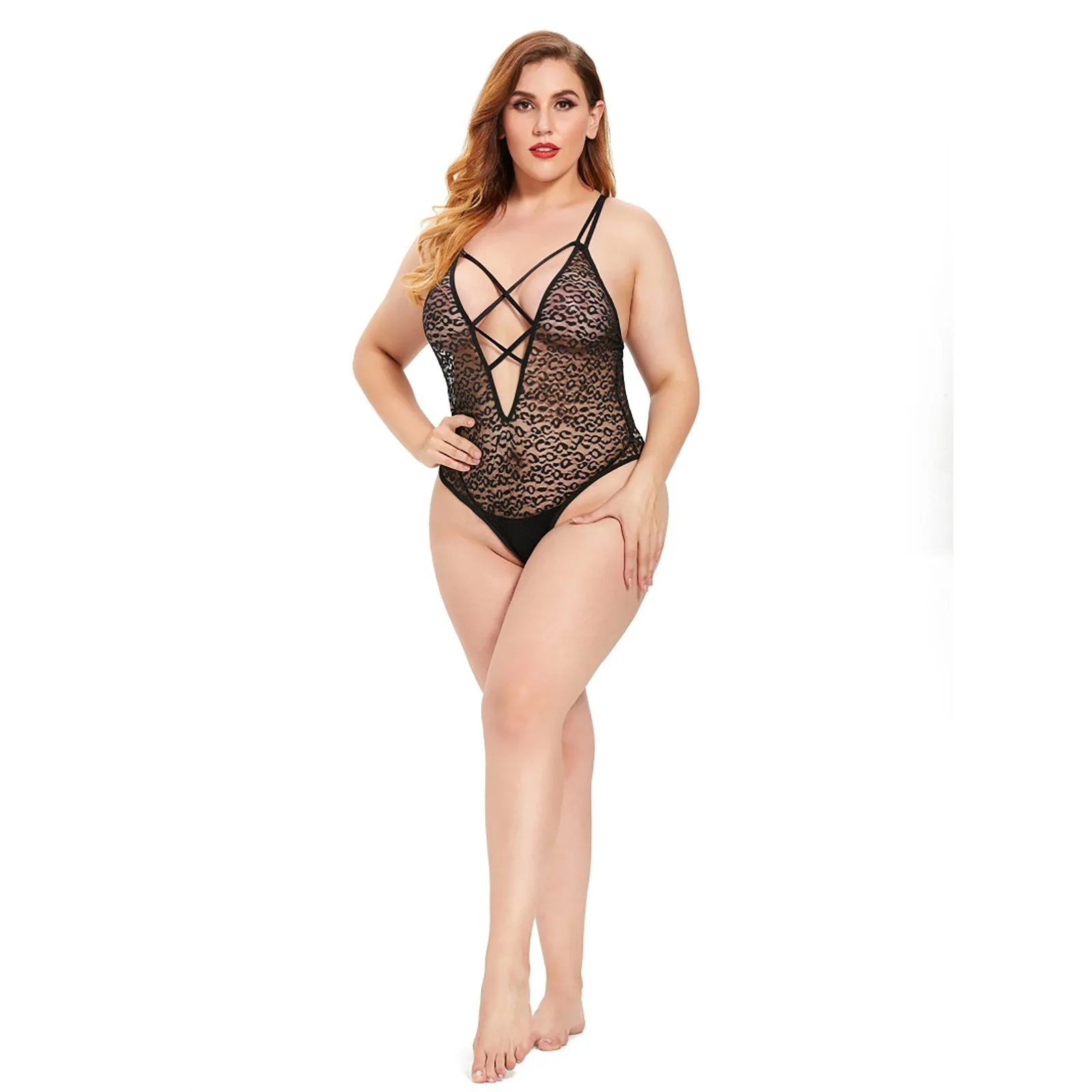 

New Sexy Plus Size Lingerie Lace Nightwear Underwear Sleepwear Stylish Nightwear Women deep V-neck lingerie Suooprt Dropship