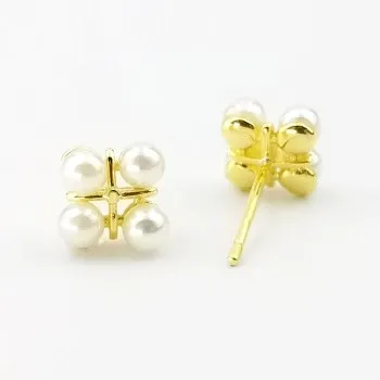 

S925 Sterling Silver Earrings Female Korean Personality Temperament Small Pearl Earrings Silver Jewelry HBE884