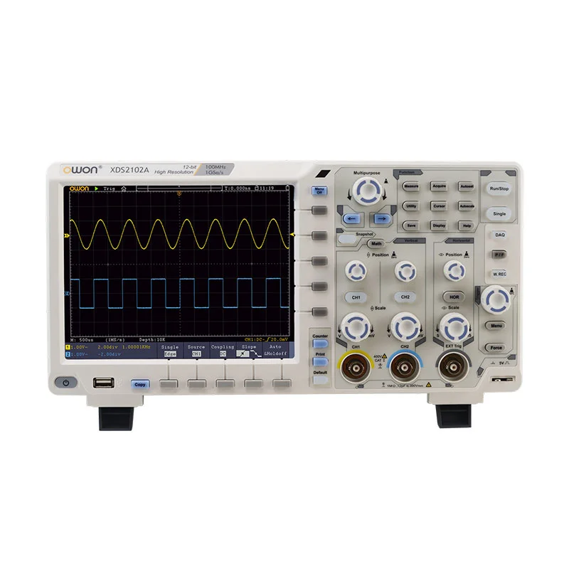 

Owon XDS2102A Digital Oscilloscope LCD Display 2 Channels 100Mhz Bandwidth 12 Bites High Resolution USB Oscilloscopes