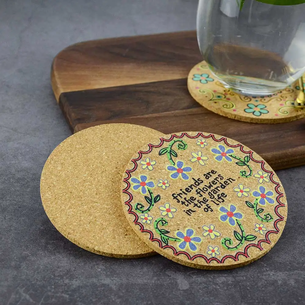 Творческий Co4pcs набор подстаканников винтажный с буквенным принтом круглый