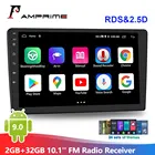 AMPrime Android 2Din GPS автомобильное стерео радио 10,1 ''Разделенный экран 2.5D зеркало из закаленного стекла Автомобильный MP5 плеер RDS WIFI GPS FM радио