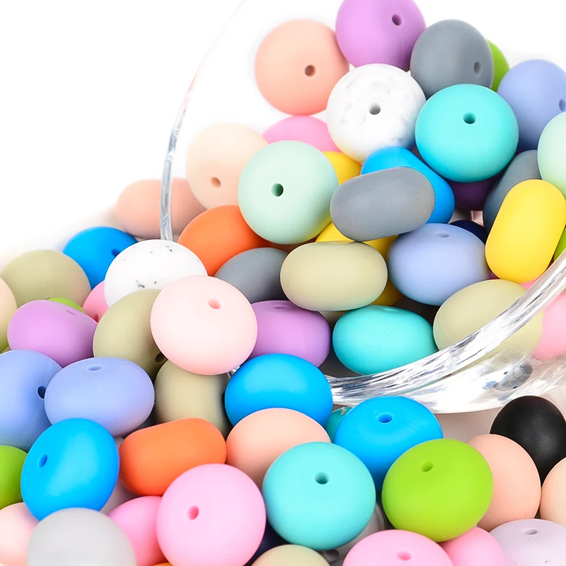 LOFCA 19mm &Aacute;baco de silicona cuentas 20 piezas a mano hecho a mano DIY juguete de alta calidad de beb&eacute; de cuentas de dentici&oacute;n masticables de dentici&oacute;n para beb&eacute;-4