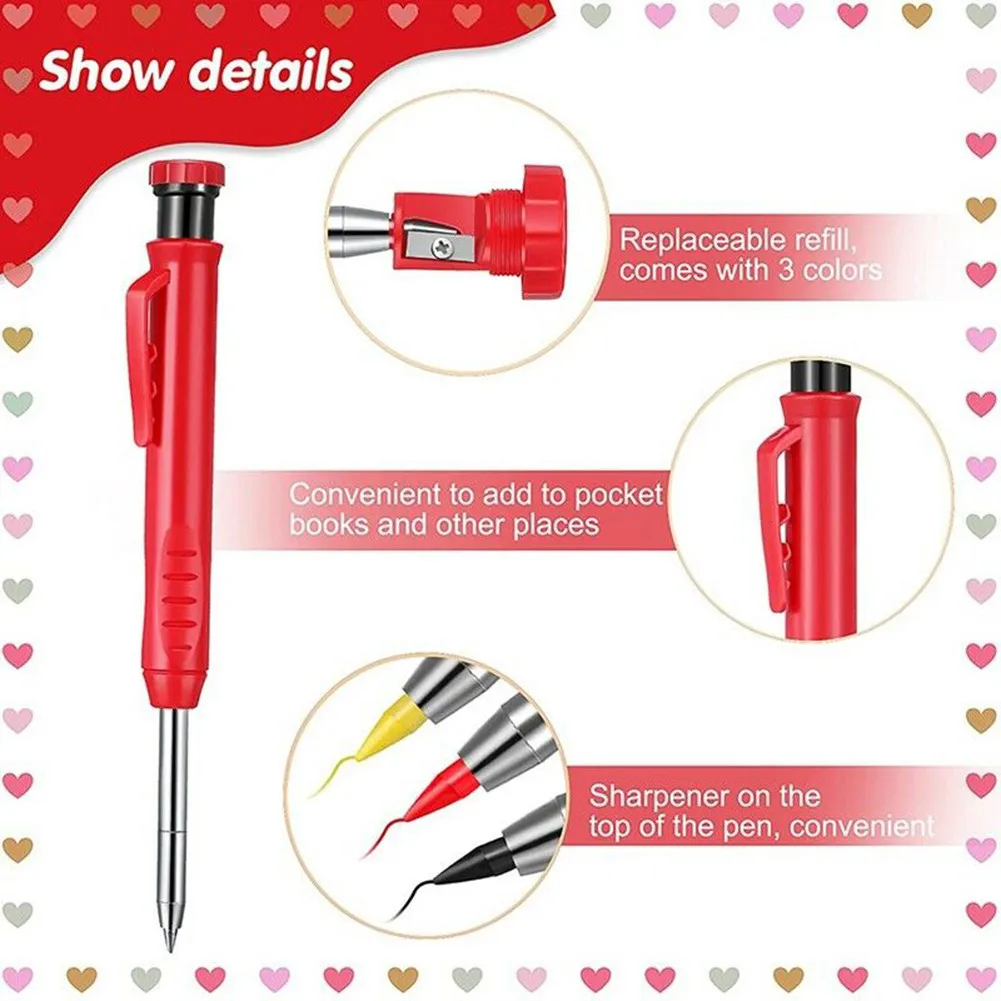 

Solid Carpenter Pencil 2 Carpenter Pencils 24 Mechanical Pencil Refill Const Woodworking Marker Marking Tool