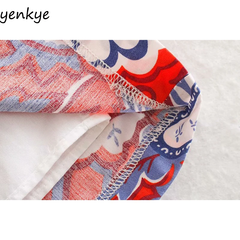 Женское винтажное мини платье с цветочным принтом V образным вырезом и рукавами