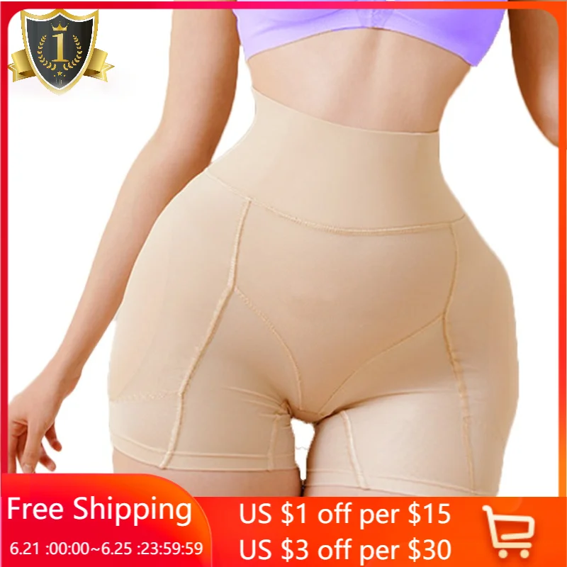 

Women Butt Lifter Removable Padded Hip Enhancer Shapewear XS-3XL High Waist Thigh Slimmer Seamless Body Shaper Pad Panties