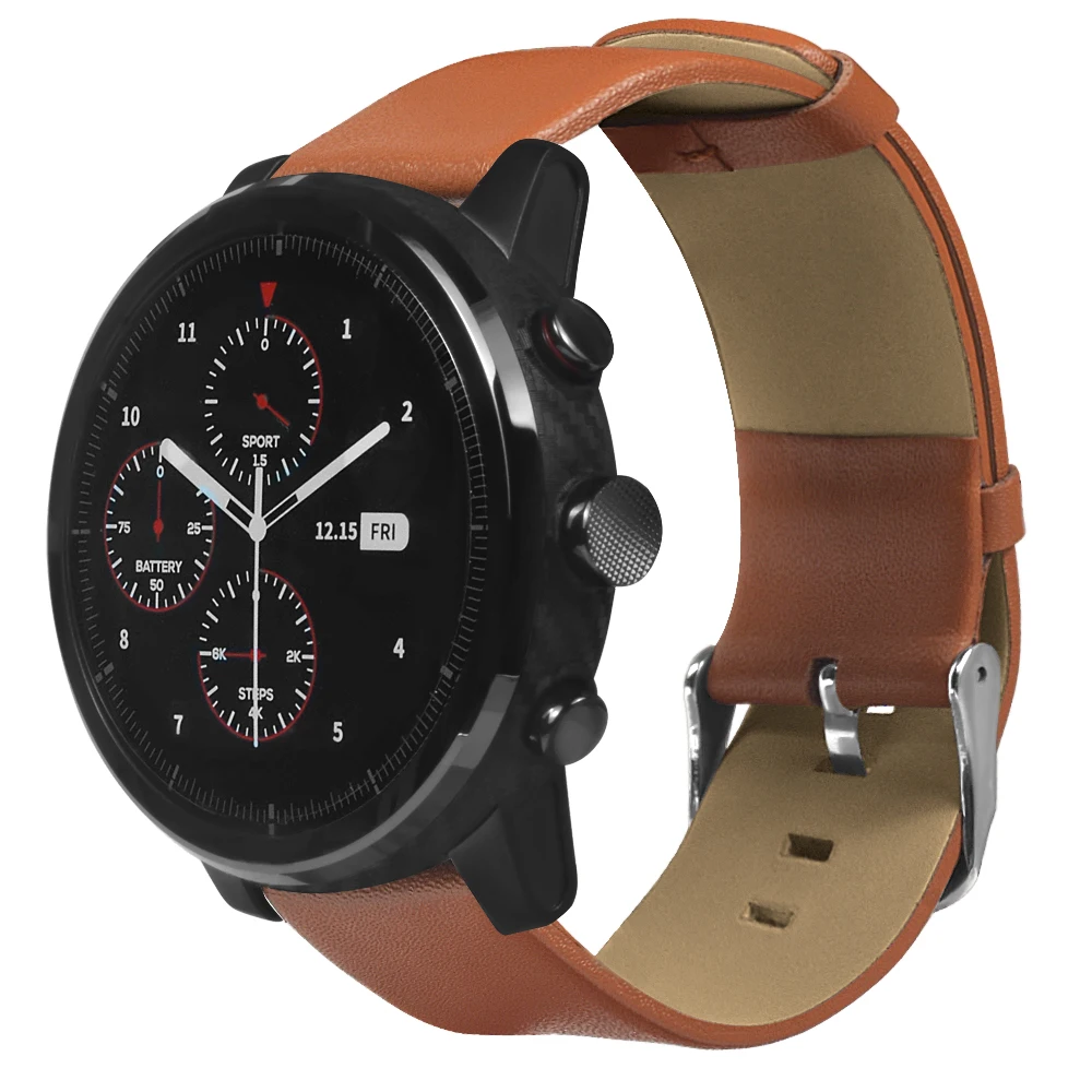 Кожаный ремешок для часов Xiaomi Amazfit Stratos 3 2 2S Pace сменный Браслет Huami AMAZFIT |
