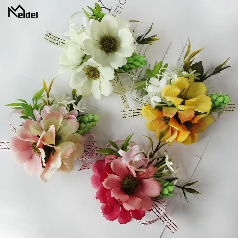 Meldel шелковая Гортензия бутоньерка для шафера свадебные цветочные бутоны