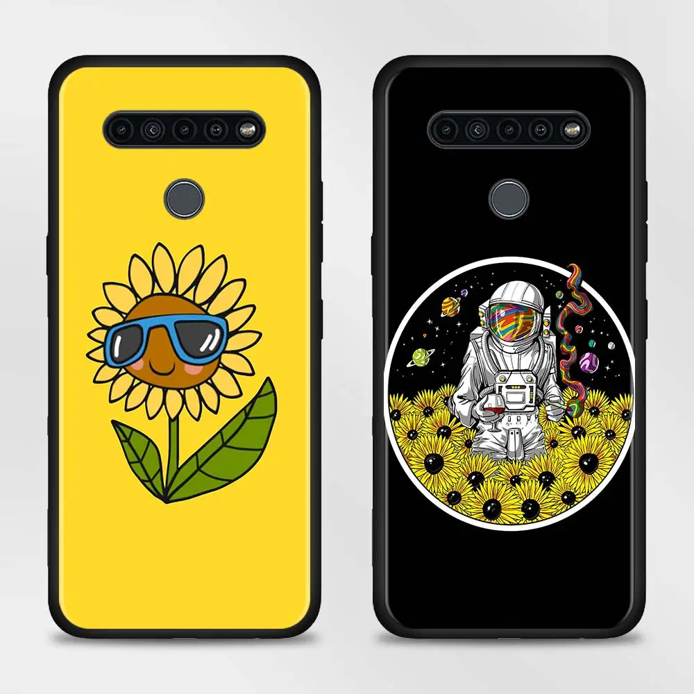 

Flower Sunflower Cartoons Phone Case for LG K40 K40s K41s K50s K51s K71 K52 K42 K31 G6 G7 G8 ThinQ Q70 Cover Soft Black Shell