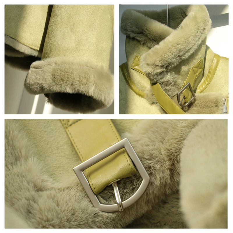 Women's Imitate Mink Design Faux Fur Autumn Outwear Winter Jacket Chic Coat Female Natural Parka Warm Clothing Plush