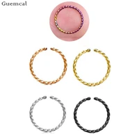 guemcal 1pcs round nose ring ear cartilage tragus nose rings studs rainbow gold black punk fashion jewelry piercing new