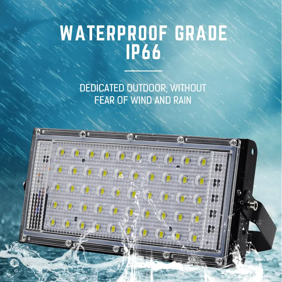 RGB Светодиодный прожектор 50 Вт 220 В переменного тока цветной водонепроницаемый IP66