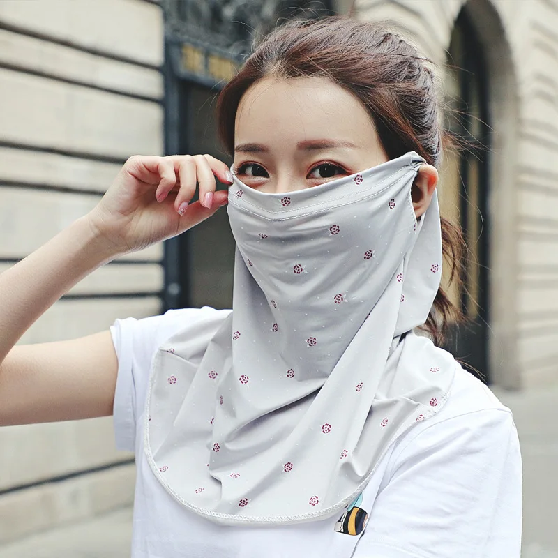 

Summer sunscreen small flower Face mask female neck protection sunscreen mask full face anti-ultraviolet sunscreen female