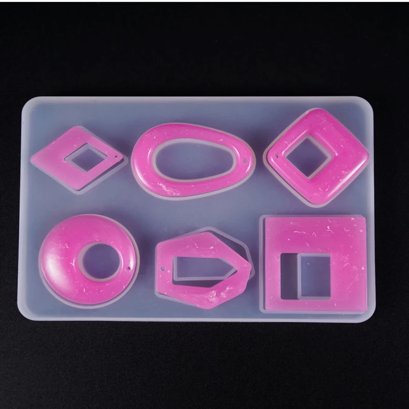 New 1PCS 6 Style Pendants Craft DIY Transparent UV Resin Liquid Silicone Combination Molds for Making Earring Necklace Jewelry | Украшения