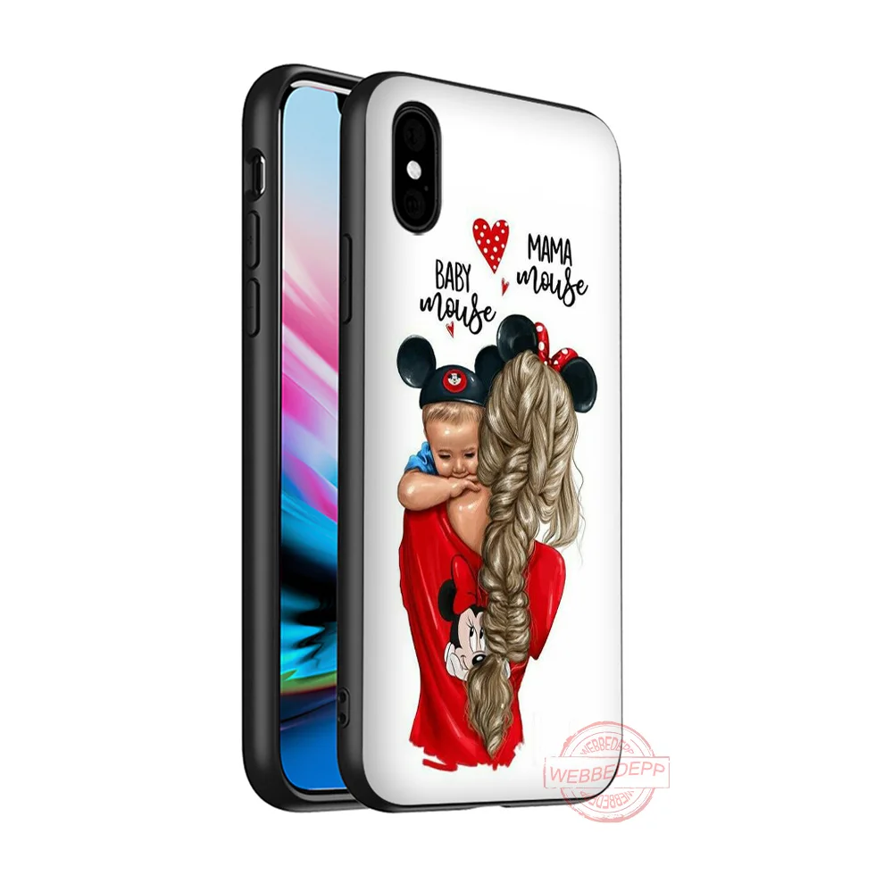 WEBBEDEPP мама и дочь рисунок Мягкий Силиконовый ТПУ чехол для телефона для iPhone 5 6 7 8 Plus X XS XR XS Max 11 11peo 11proMax - Цвет: 7
