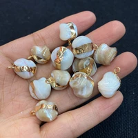 natural conch shell pendant electroplated phnom penh necklace accessories 15 20mm diy handmade necklace bracelet jewelry 5pcs