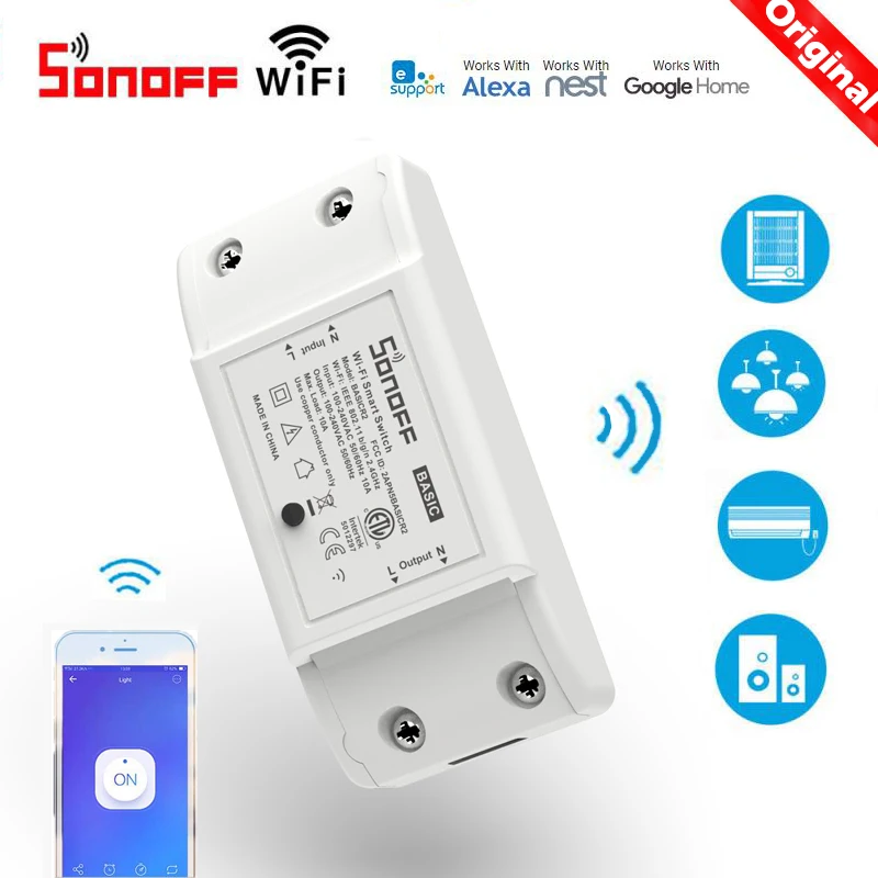 Sonoff Basic R2 Wifi таймер смарт переключатель поддержка eWelink приложение беспроводная