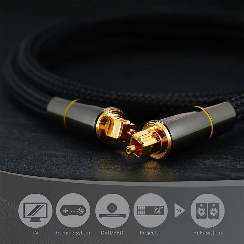 

HIFI 5.1 Digital SPDIF Fiber Toslink Optical Audio Cable for TV Box PS4 Speaker Wire Soundbar Amplifier Subwoofer