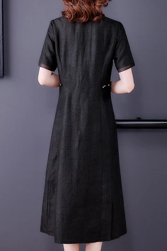 

COIGARSAM 4XL Plus Size Women dress Dresses Black 5509