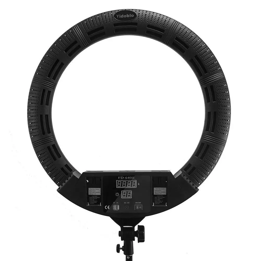

Yidoblo FD-640II Ring Lamp with Mirror Photography Lighting 100w Bi-color Photo Studio Light Black White USB Support Remote