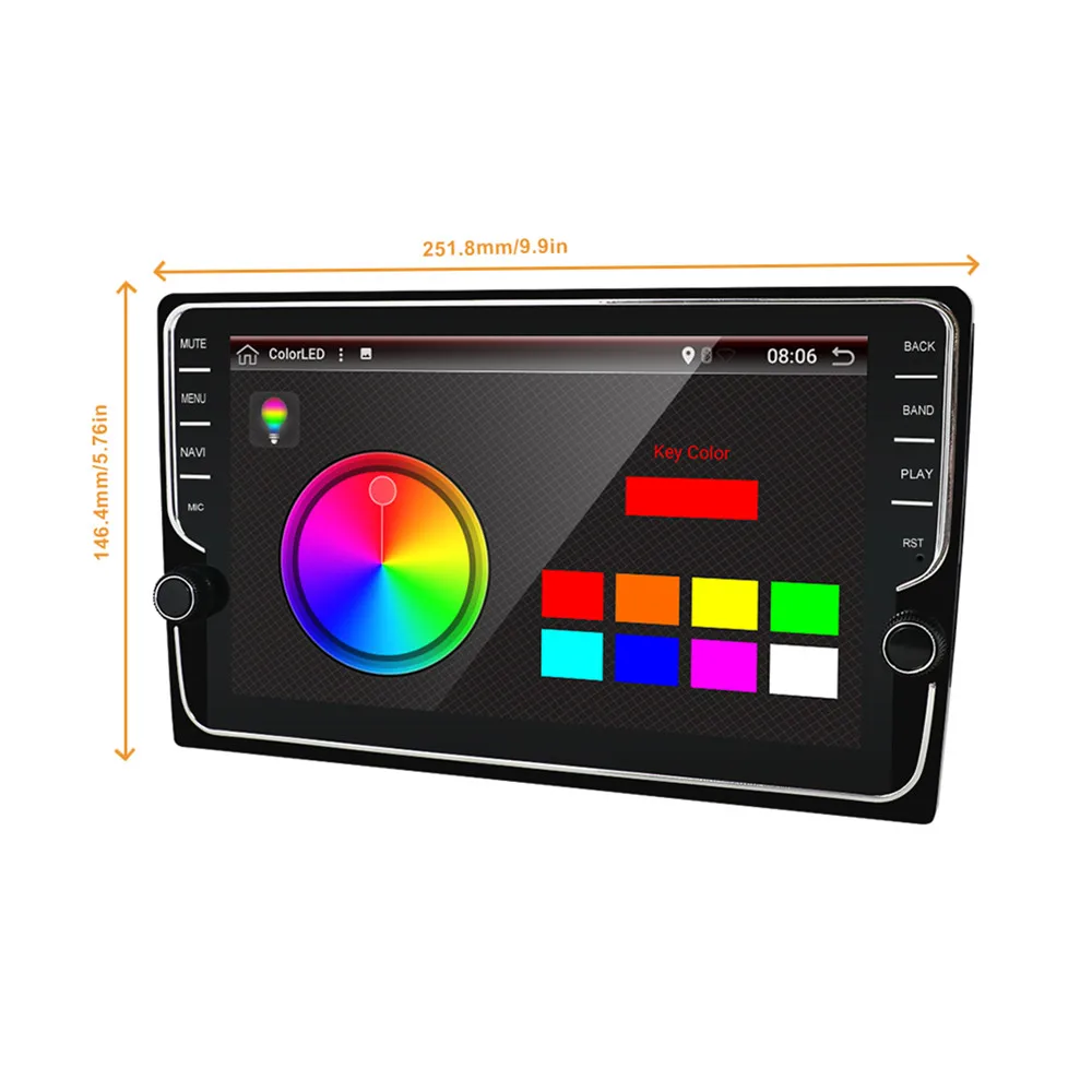 9" Android 9.0 Octa core PX6 Car Radio For Universal Big screen with button 4+32GB Multimedia Player 8 Core Audio 4+64G Stereo |
