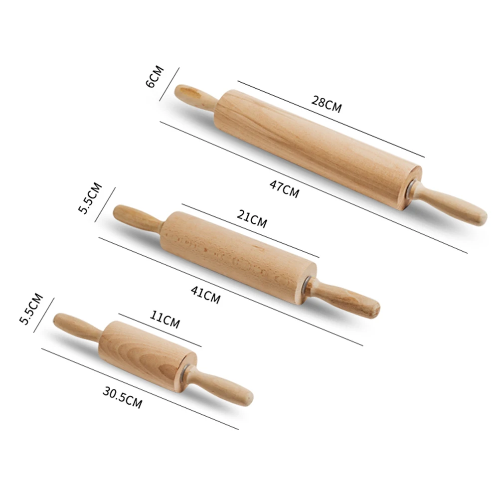 Большие твердые деревянные скалки для пиццы хлеба печенья выпечки инструмент