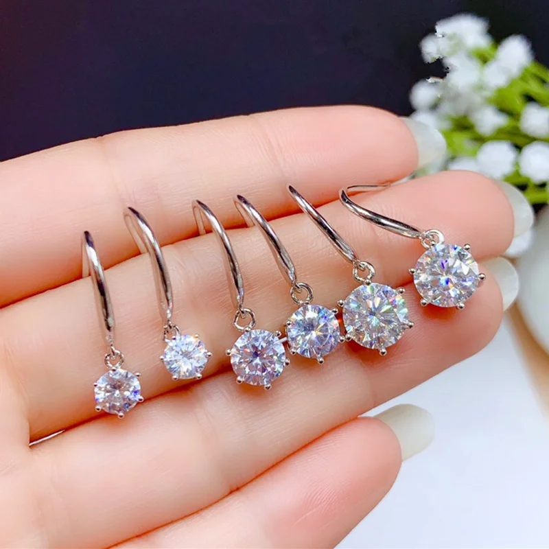 Серьги-подвески женские из серебра 925 пробы карат 1 2 карата | Украшения и