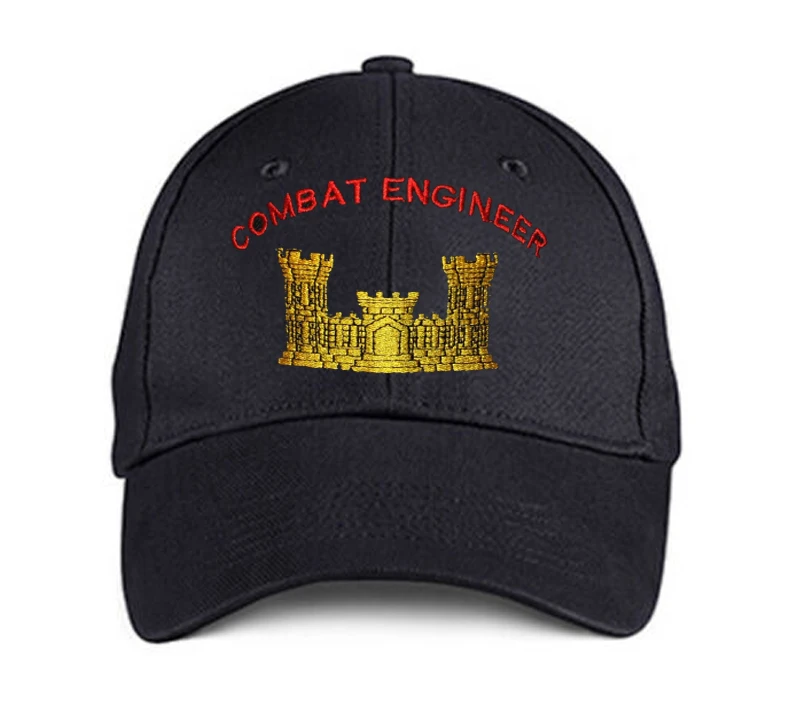 Новая черная бейсболка с принтом боевых инженеров армии США военный