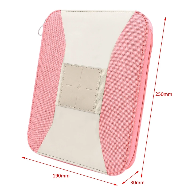 Веганская кожа Беспроводное зарядное устройство сумка для ноутбука с блокнотом