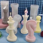 Форма для шахматных свечей, 3D международные шахматы, силиконовые формы для рукоделия, смола, литье, УФ эпоксидная форма, рукоделие, шахматы, домашний декор