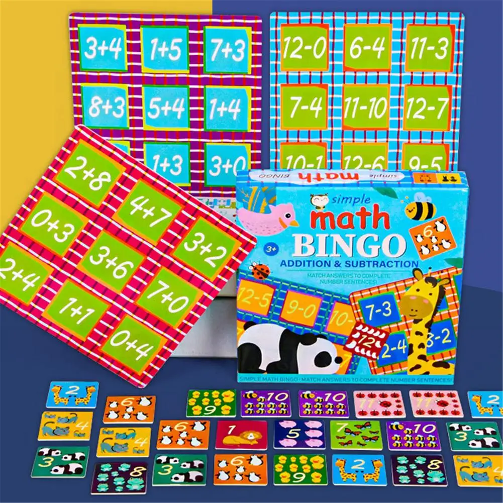 

Simple Math Bingo Game Learning Education Toys For Children Addition & Subtraction Math Toys Memorie Games Kids Educational Toys