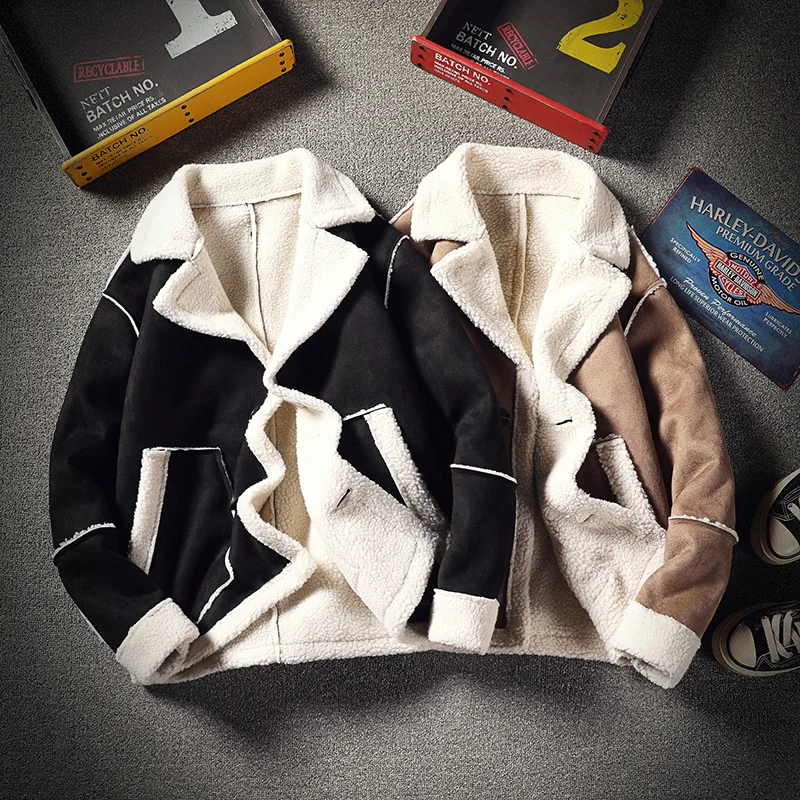 

Мужская утолщенная теплая куртка из овечьей шерсти ветровка от снега Повседневная зимняя одежда Размер 5XL