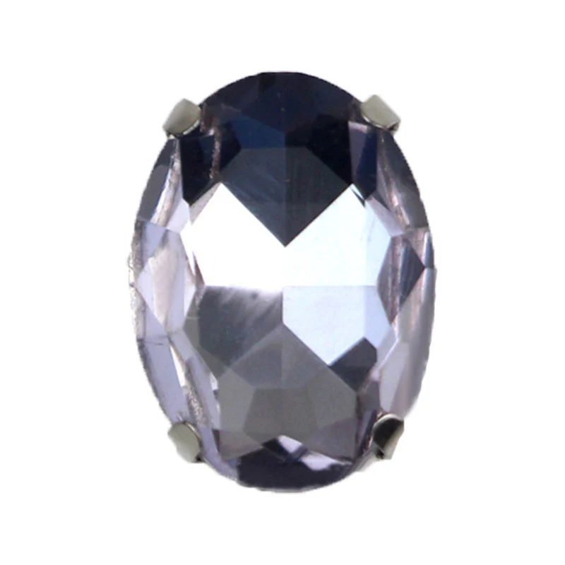 

Crystal Violet Four Claw Oval Shape High Quality Silver Base Crystal Glass Flatback Sew On Rhinestones For DIY Clothing/Garment