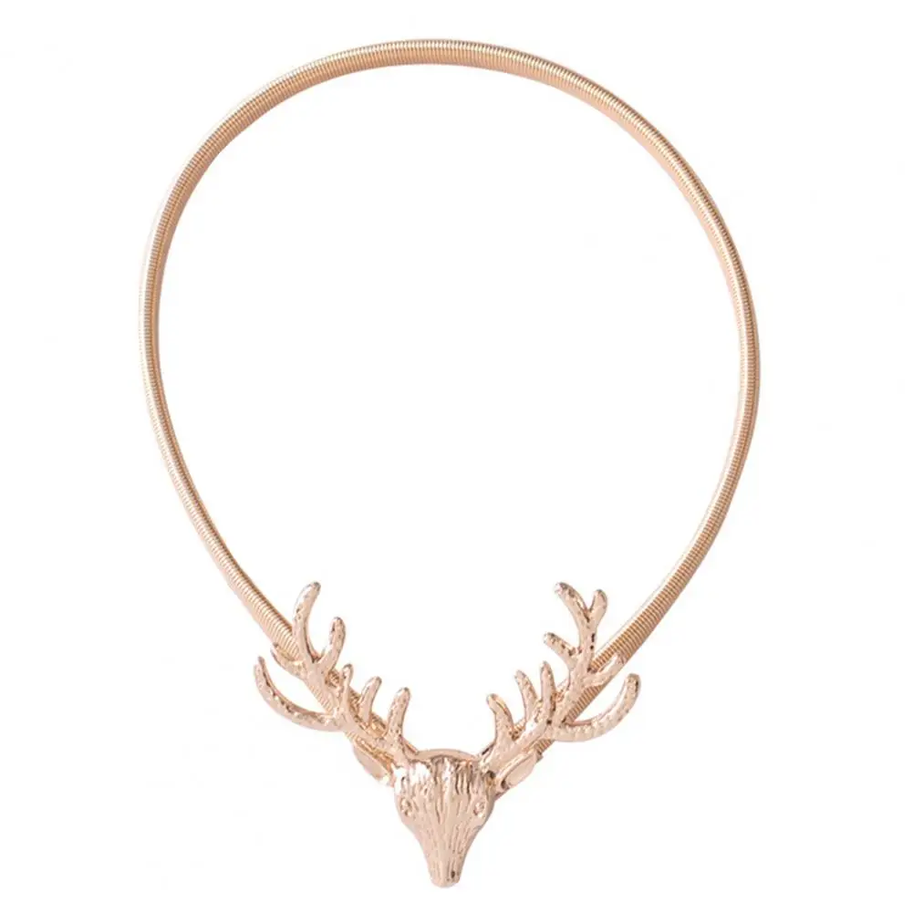 

Curtain Buckle Elastic Punch Free Deer Head Design Metal Curtain Strap for Home Curtain Buckle