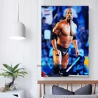 Художественный постер Dwayne The Rock Johnson WWE на холсте и настенные светящиеся плакаты, картина для гостиной, современный декор для спальни