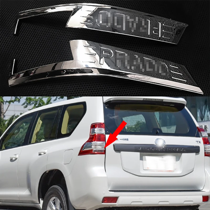 

For Toyota Land Cruiser 150 Prado LC150 FJ150 2014-2017 Rear Light Strips ABS Chrome External Taillight Decoration Cover Trim