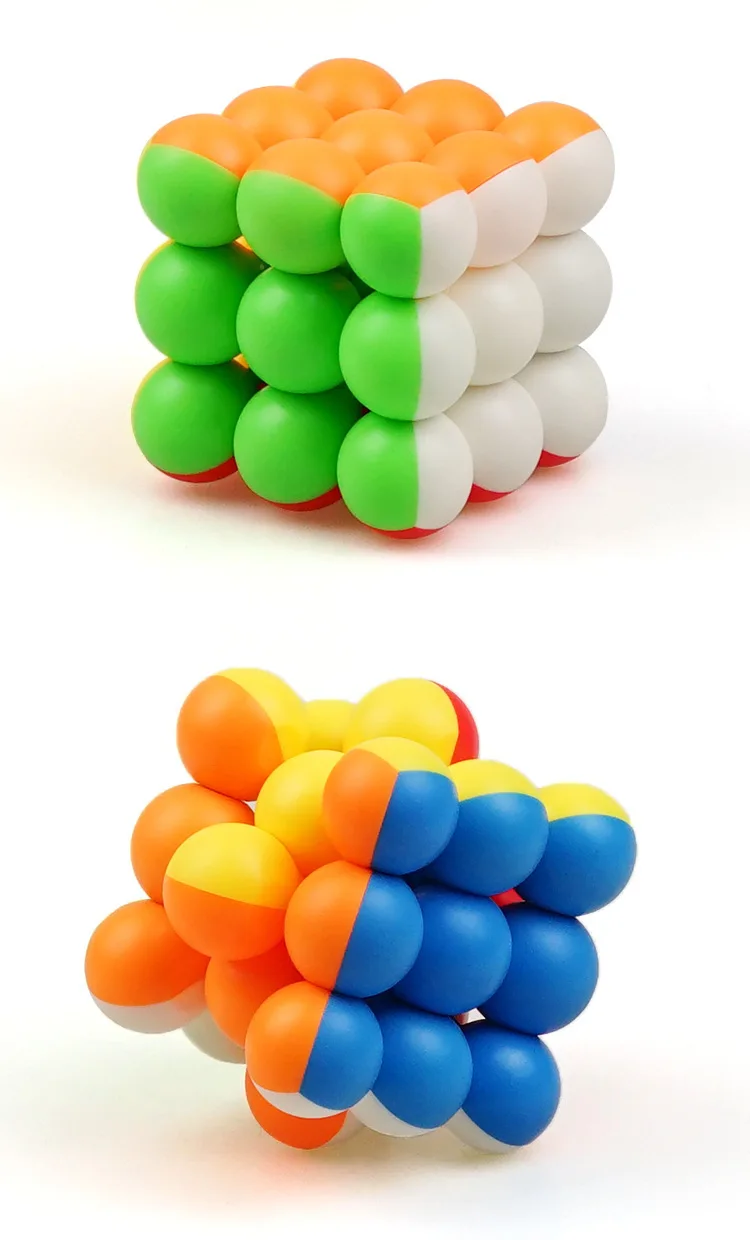 YJ Sphere Ball cube 3x3x3 волшебный куб 3 слоя без наклеек Гладкий Профессиональный скоростной Быстрый Твист куб пазл игрушки для детей cubo