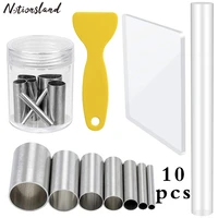 10pcs clay cutters and acrylic clay roller set cutters punch mold baking mold cutter punch tools for clay pottery craft kits