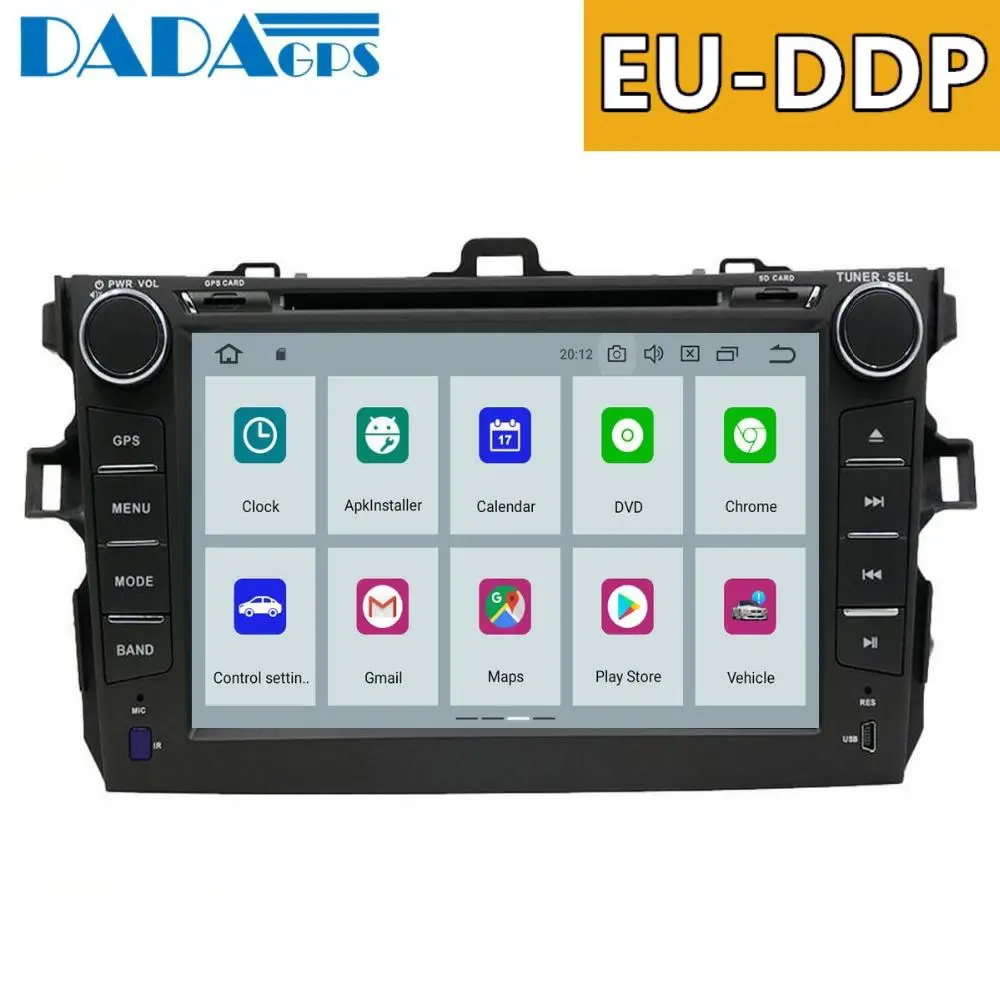Автомагнитола 2 din Android 9 0 dvd плеер gps для Toyota Corolla 2007 2008 2009 2010 2011 2012 8 дюймов usb
