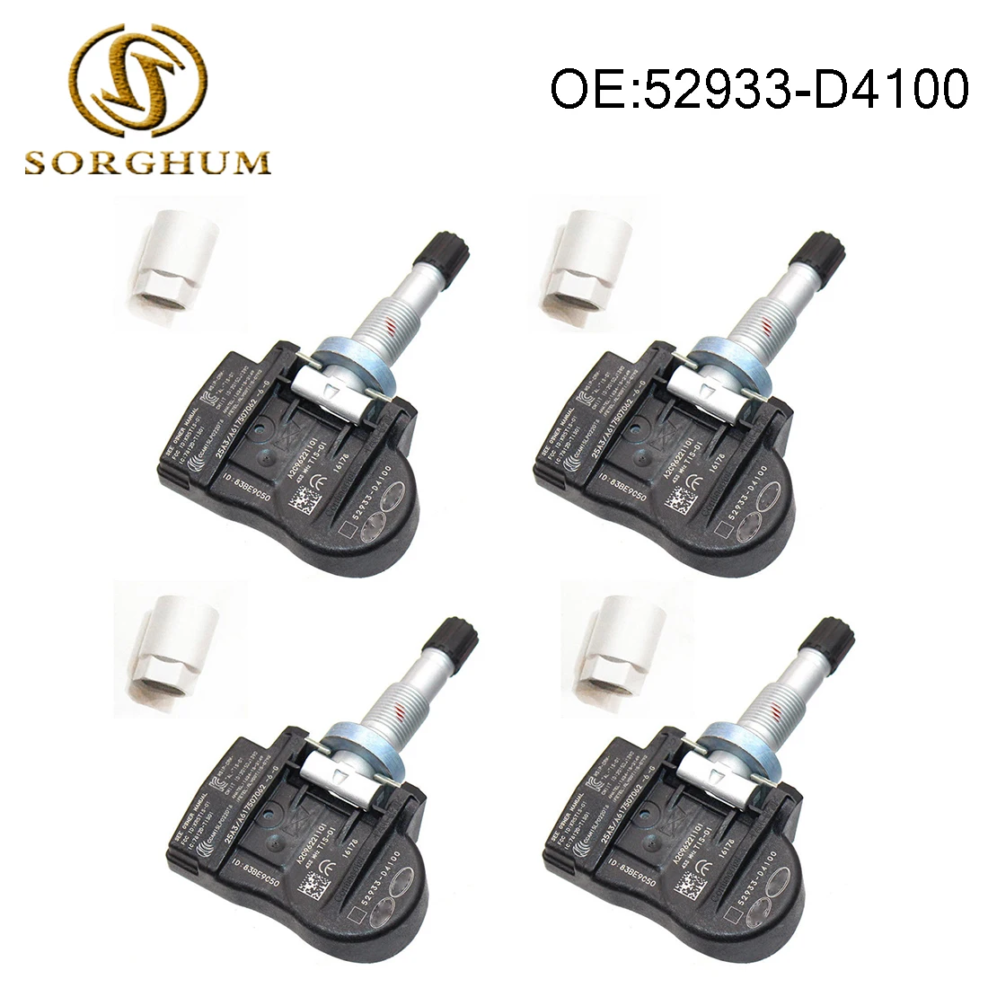 Новинка 4 шт. датчик давления в шинах TPMS для Hyundai Kia Optima Niro 52933 D4100|Стержни и колпачки