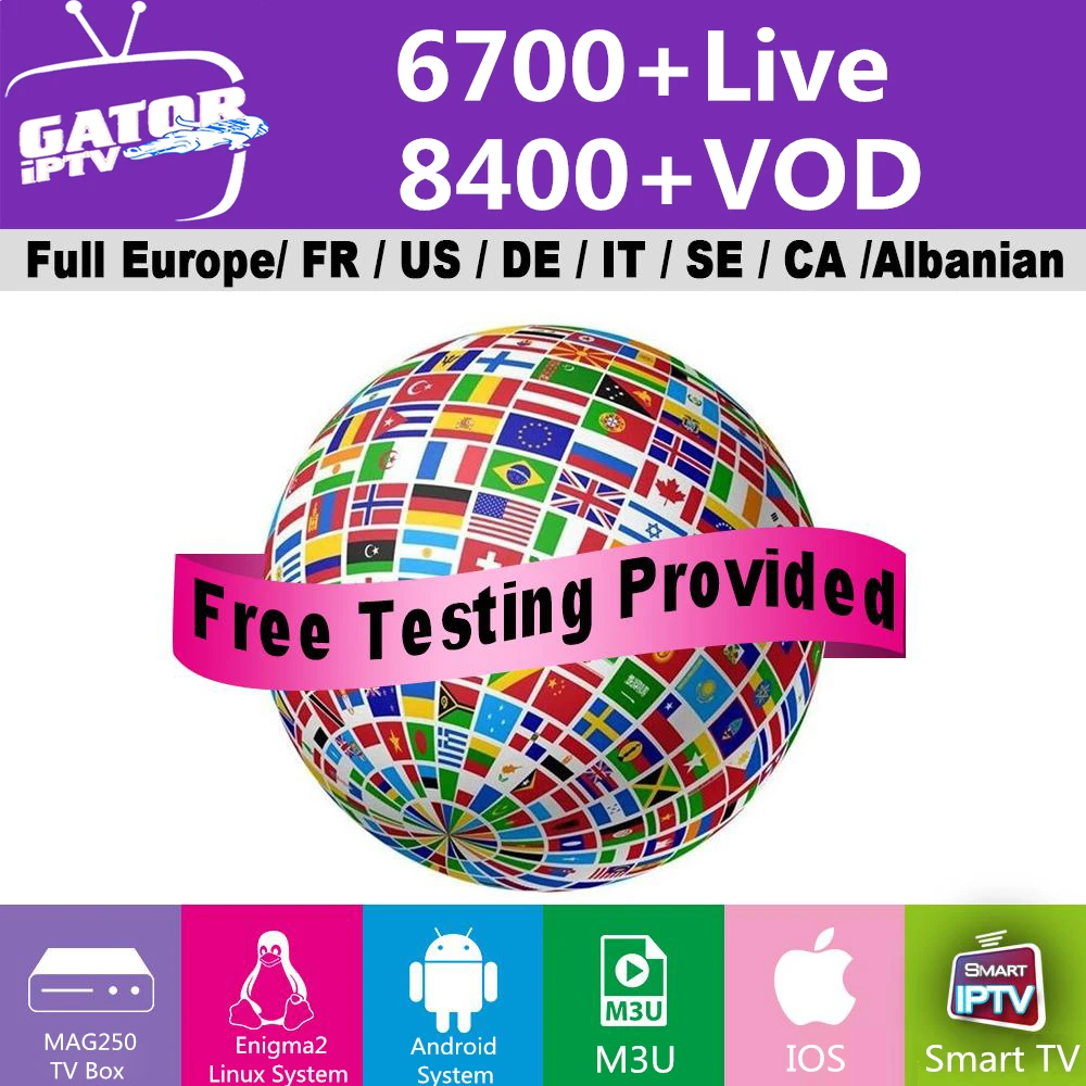 Европа IP tv подписка 6700+ каналы Live tv Великобритания Бельгия Швеция Франция арабский Канада IP tv код M3U 4K HD Smart tv Android Box