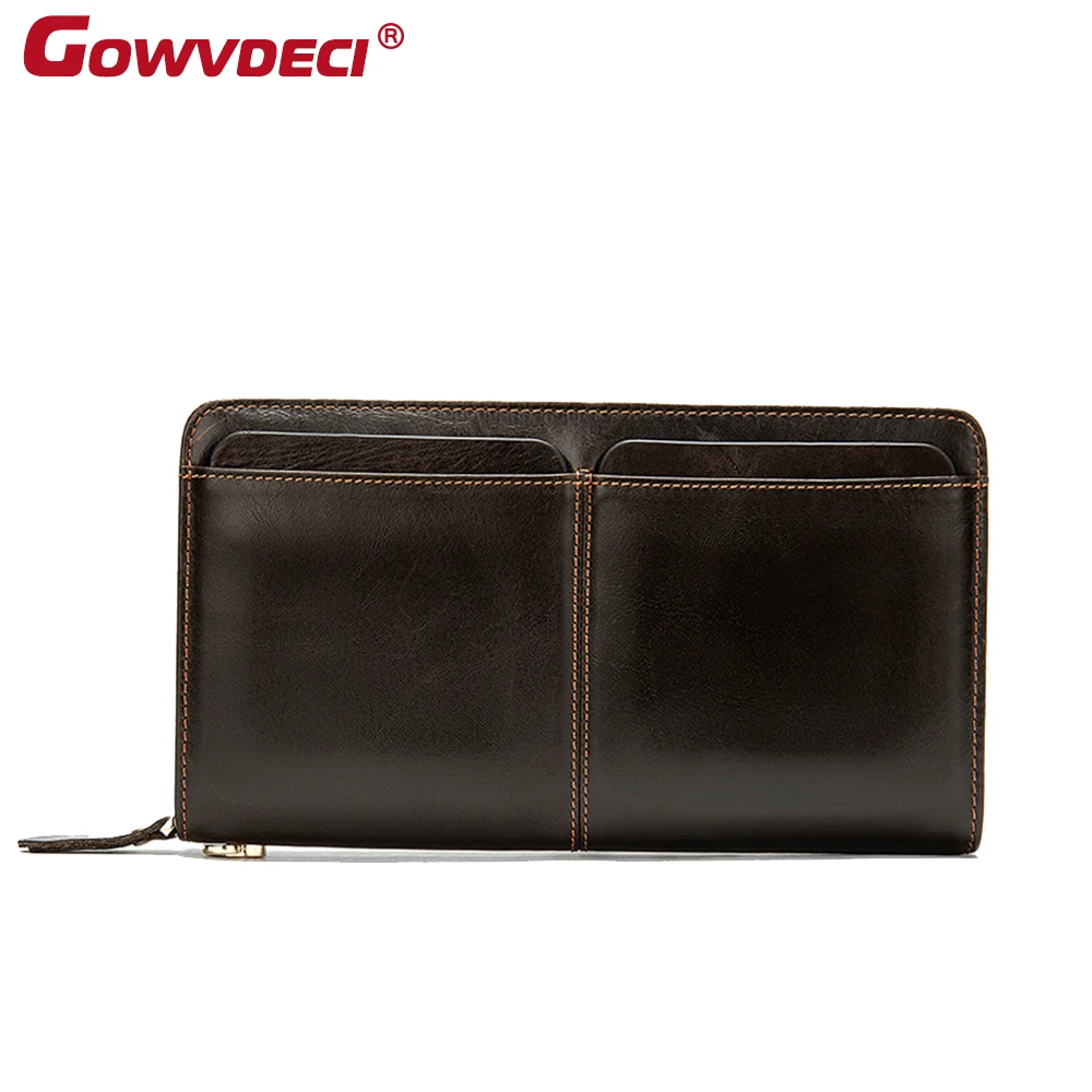 Натуральная кожа мужской модный кошелек кожаный Ретро Многофункциональный