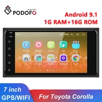 podofo 2din android 9 1 car radio car multimedia player radio 2 din gps auto audio radio bluetooth autoradio for toyota corolla